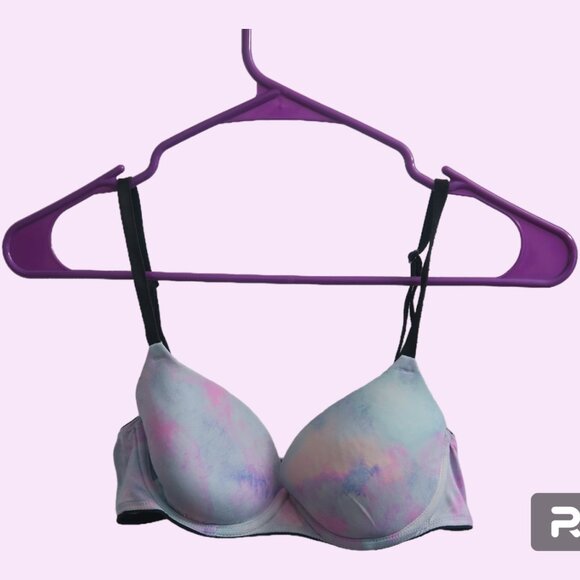 PINK Victoria's Secret wear everywhere tie dye bra in blue, pink and black 32B - Picture 6 of 6
